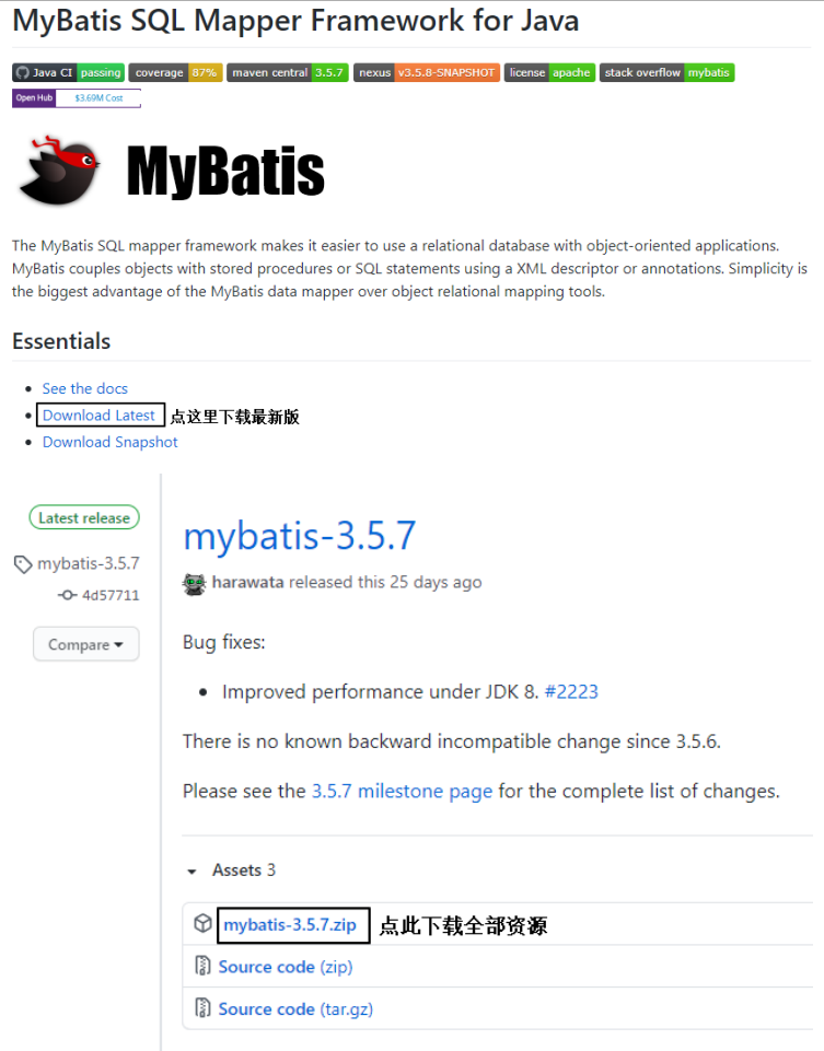 Mybatis的下载